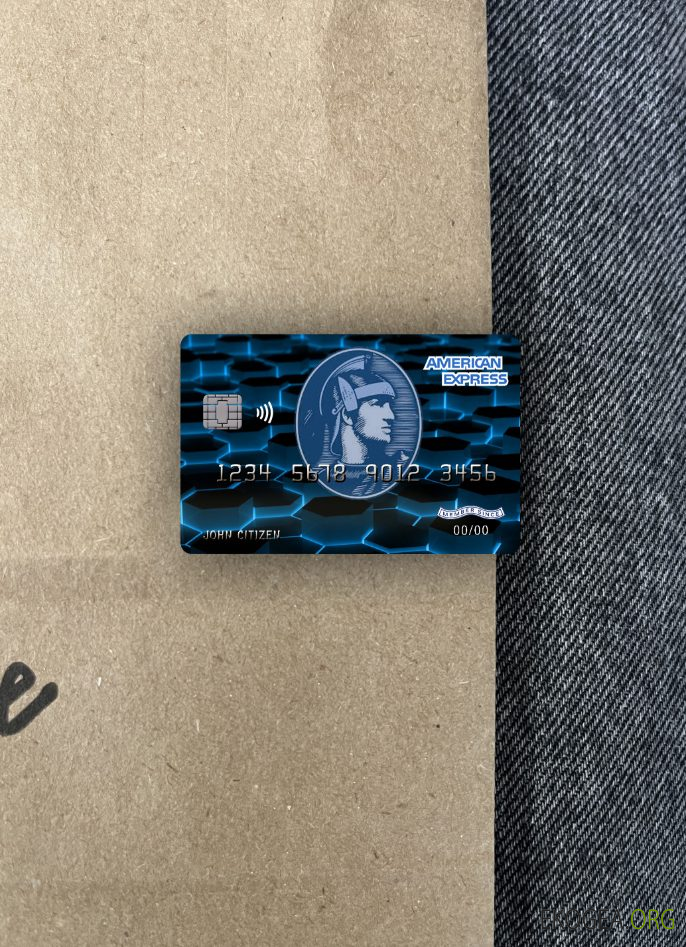 USA New York American Express Blue carte de crédit bancaire avant photolook